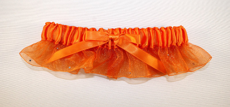 Orange Garter with Crystals